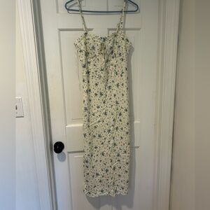 Wild Fable Cream and Blue Floral Maxi Dress. 41” long